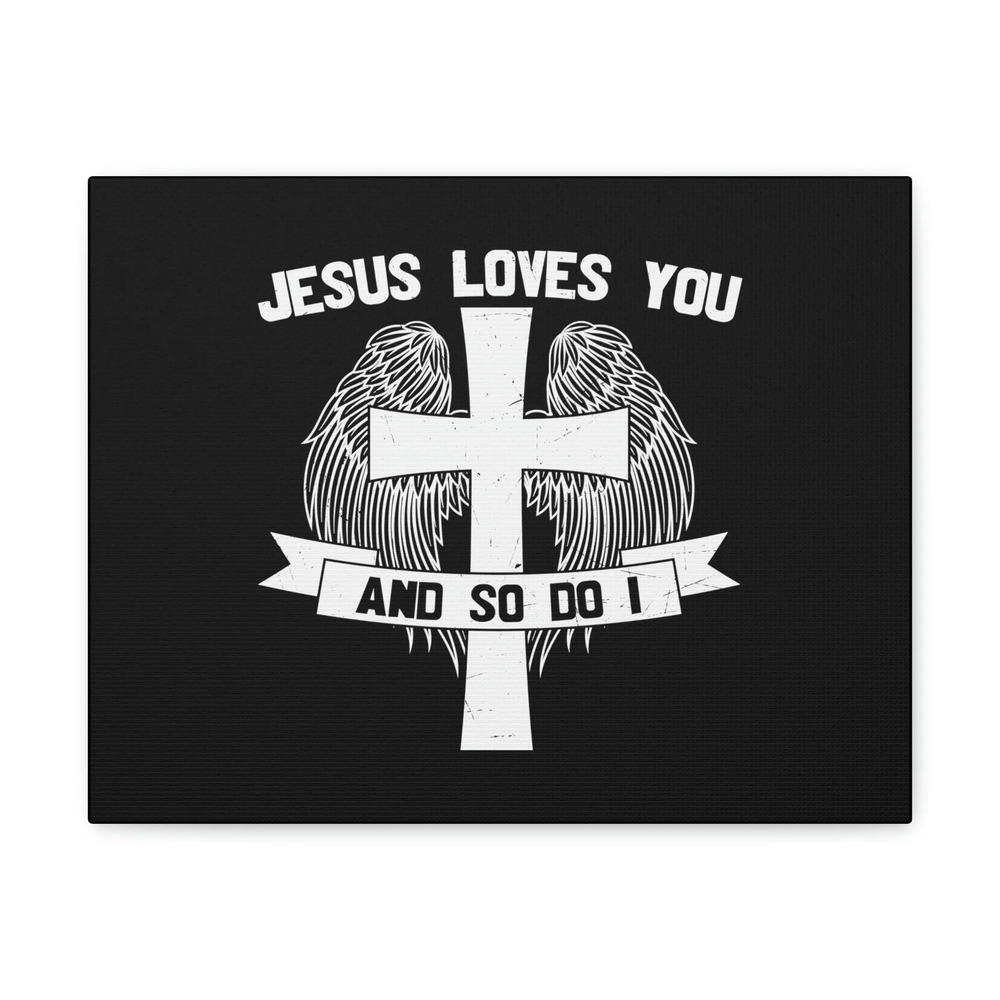 Scripture Walls 1 John 3:16 Jesus Loves You Cross Wings Bible Verse Canvas